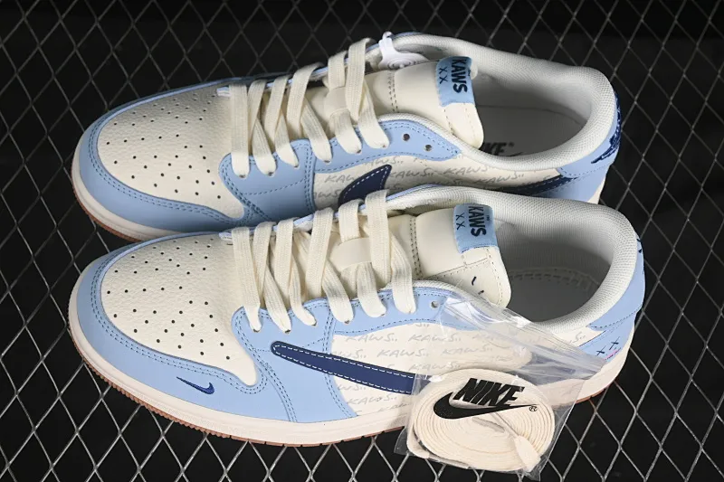 All categories Air Jordan Jordan series basketball shoes Air Jordan 1 Low High-end customized low-top sneakers Travis Scott x Fragment Design x Air Jordan 1 Low OG SP AJ1 Joe 1 Kaws joint double blue raw rubber low-top cultural and casual sneakers ZH2598-164